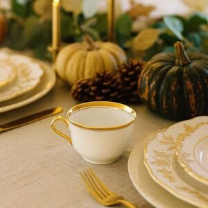 Johnson Brother England white Gold trimmed Tea cups‎ set of 4